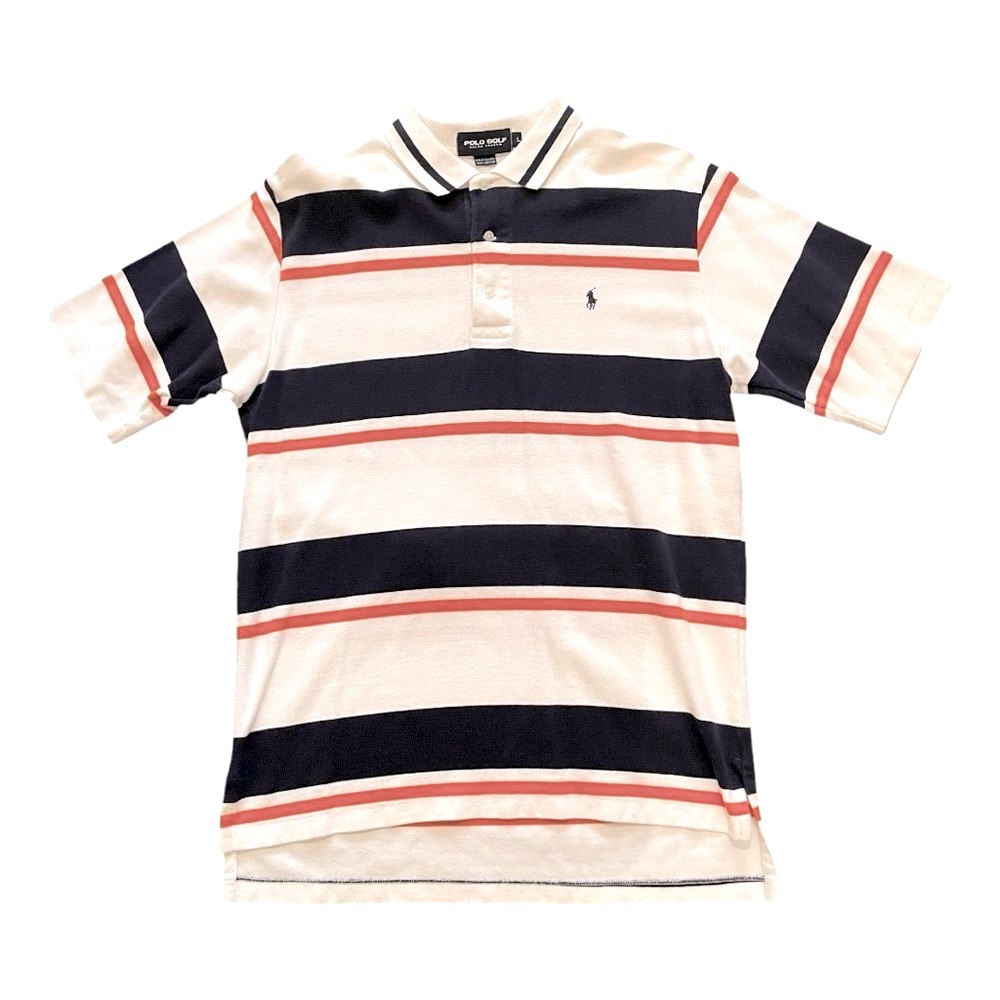 Polo by Ralph Lauren White and Navy Striped Polo Shirt